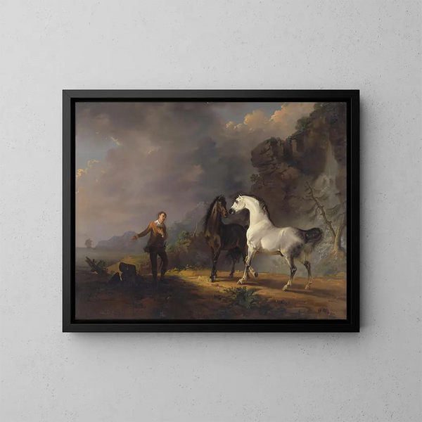 Gulliver s'adressant aux Houyhnhnms - Sawrey Gilpin — framed artwork on a wall