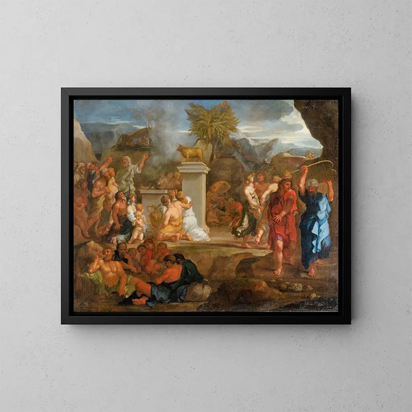 L'Adoration du Veau d'or - Sébastien Bourdon — framed artwork on a wall