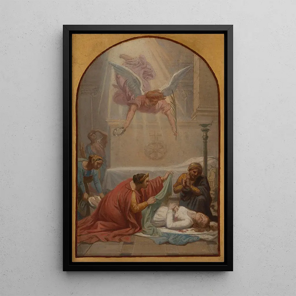L'impératrice Prisca ensevelissant le corps de sainte Suzanne - Sébastien Norblin de la Gourdaine — ingelijst kunstwerk aan de muur