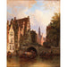 scène in Amsterdam van Elias Pieter van Bommel — gepresenteerd in een interieur