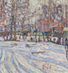 Reproduction of the painting Winter scene painting with church - Abraham Manievich