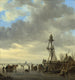 Ice scene near a wooden observation tower - Jan van Goyen — artwork view