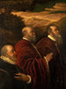 Drie Venetiaanse adviseurs - School van Jacopo Tintoretto — weergave van het kunstwerk