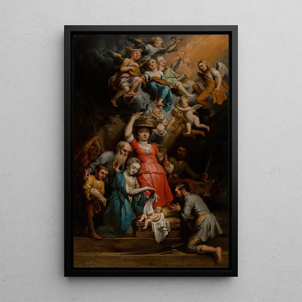 L'Adoration des bergers - School van Theodoor van Loon — ingelijst kunstwerk aan de muur