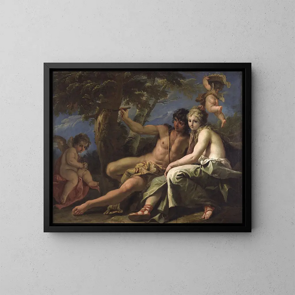 Angelique and Médor - Sebastiano Ricci — framed artwork on a wall