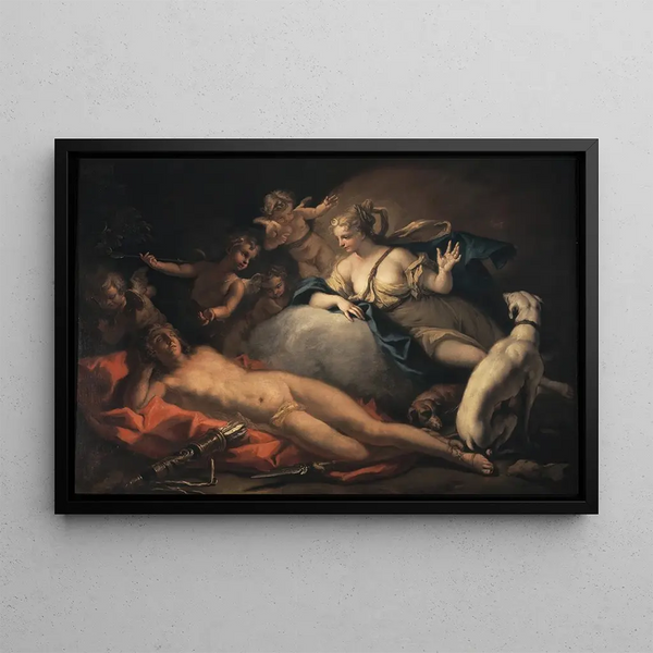 Diane et Endymion - Sebastiano Ricci — framed artwork on a wall