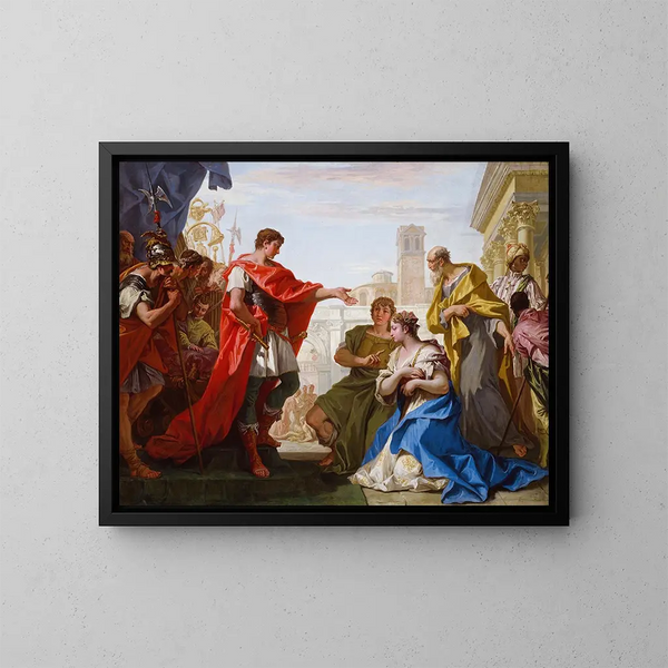 La Tempérance de Scipion - Sebastiano Ricci — framed artwork on a wall