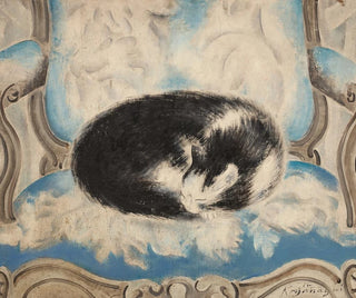 Sei Koyanagui - Cat sleeping on an armchair.webp