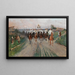 Een fanfare trekt door het dorp - Sergei Semenovich Voroshilov — ingelijst kunstwerk aan de muur