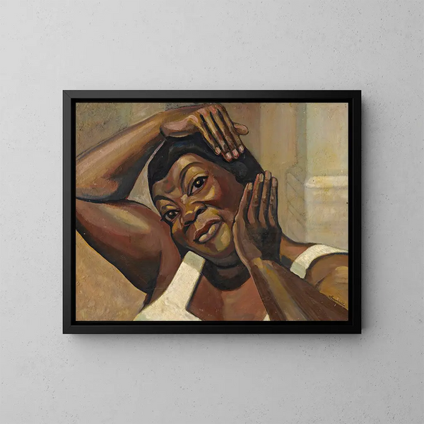 Coiffant ses cheveux - Sergey Yurievich Sudeikin — framed artwork on a wall