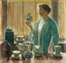 Thee-service met aardbeien - Childe Hassam — weergave van het kunstwerk