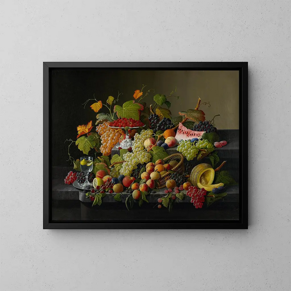 Fruitful Fruits - Severin Roesen — framed artwork on a wall