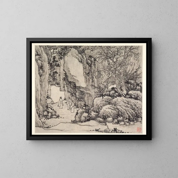 La colline du tigre à l'épée - Shen Zhou — framed artwork on a wall