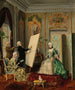 De schilder die zijn model schildert - Sigmund Sokolowski — weergave van het kunstwerk