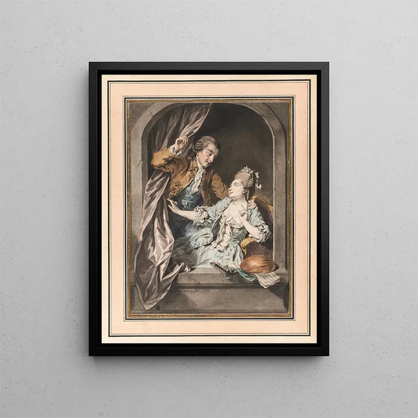L'heureux ménage - Sigmund Freudenberger — ingelijst kunstwerk aan de muur