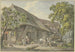 Zwitsers huis schilderij met een boer met een put met een grijze paard bereden door een jongen - Sigmund Freudenberger — weergave van het kunstwerk