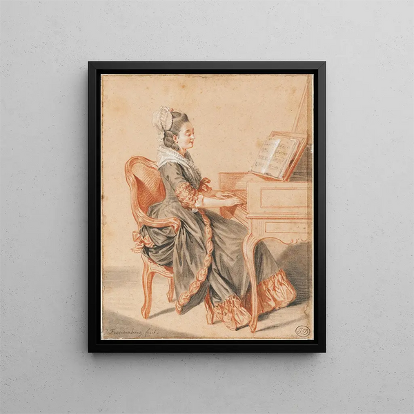 Een pianiste - Sigmund Freudenberger — ingelijst kunstwerk aan de muur