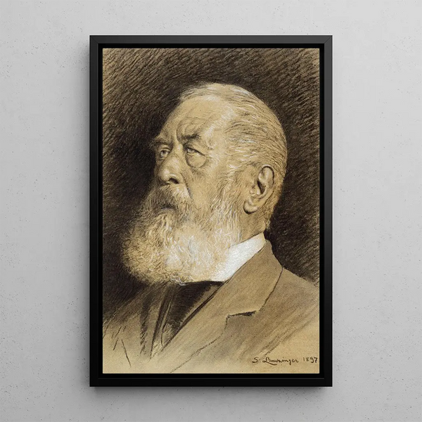 Portret van Arnold Böcklin - Sigmund Landsinger — ingelijst kunstwerk aan de muur