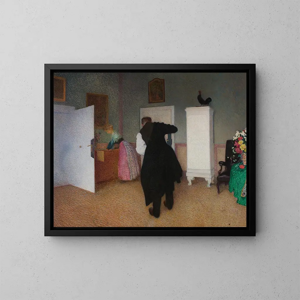 Interior Painting - Sigmund Walter Hampel — framed artwork on a wall
