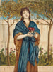 Een priesteres van Diana die klaprozen aanbiedt - Simeon Solomon — weergave van het kunstwerk