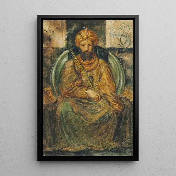 The King Solomon rendering justice - Simeon Solomon — framed artwork on a wall