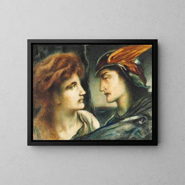 Mercury and Proserpina - Simeon Solomon — framed artwork on a wall