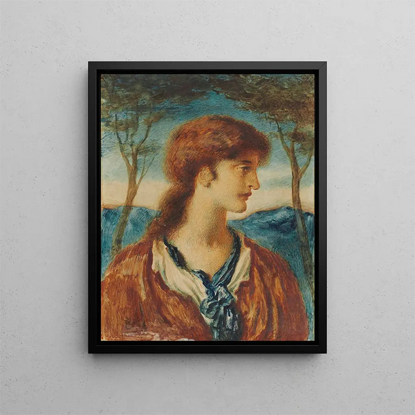 Study of a Young Man - Simeon Solomon — framed artwork on a wall