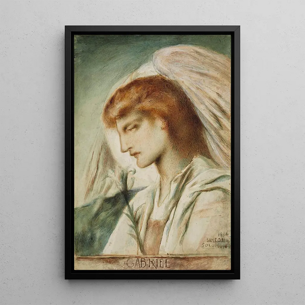 L'Archange Gabriel - Simeon Solomon — framed artwork on a wall