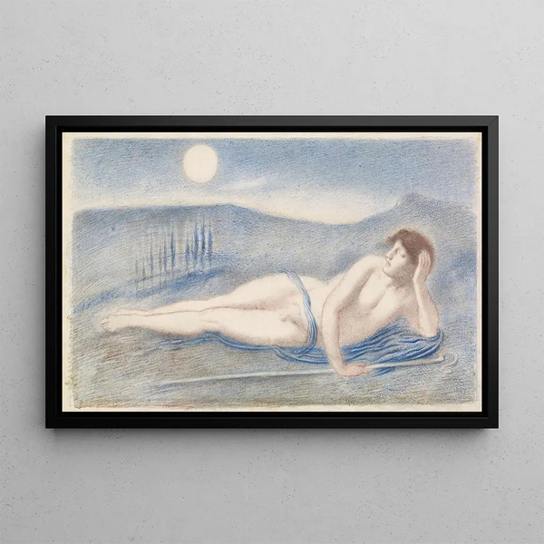 L'Endymion endormi - Simeon Solomon — framed artwork on a wall