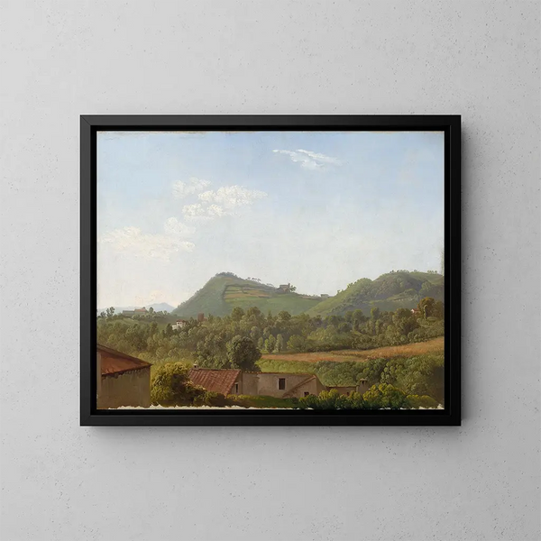 View near Naples - Simon Denis — framed artwork on a wall
