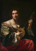 a woman playing guitar - Simon Vouet — artwork view