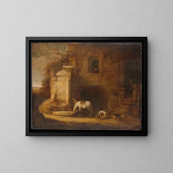 The Return of the Falconer - Simon de Vlieger — framed artwork on a wall