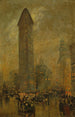 Le Flatiron à New York - Sir Alfred East — weergave van het kunstwerk