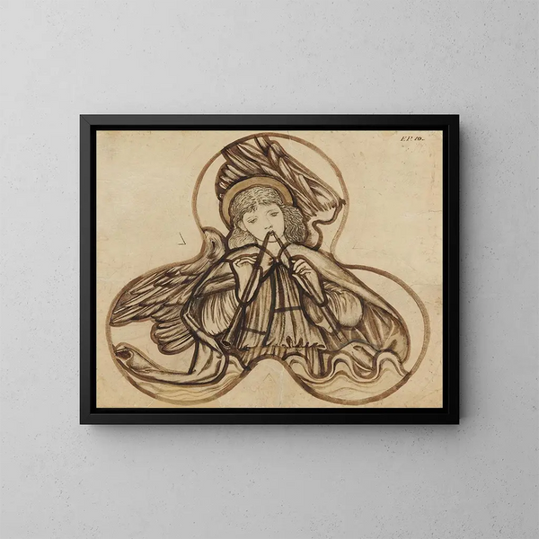 Engel die fluit speelt - Sir Edward Coley Burne-Jones — ingelijst kunstwerk aan de muur