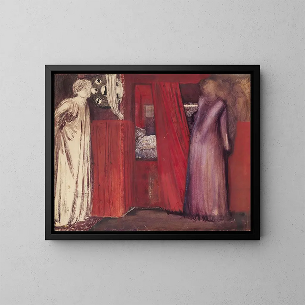La belle Rosamund et la reine Éléonore - Sir Edward Coley Burne-Jones — ingelijst kunstwerk aan de muur