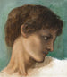 Hoofd van een jonge man - Sir Edward Coley Burne-Jones — weergave van het kunstwerk
