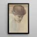 Studie van Dorothy Dene die naar beneden kijkt voor De Gouden Trappen - Sir Edward Coley Burne-Jones — ingelijst kunstwerk aan de muur