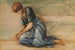 La série La Rose Églantine, étude pour La Cour du Jardin IV - Sir Edward Coley Burne-Jones — weergave van het kunstwerk