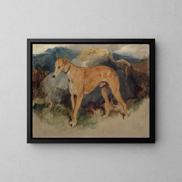 an Scottish Greyhound - Sir Edwin Henry Landseer — framed artwork on a wall