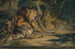 Leeuw die zijn prooi verdedigt - Sir Edwin Henry Landseer — weergave van het kunstwerk
