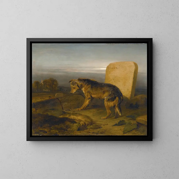 The Poor Dog - Sir Edwin Henry Landseer — framed artwork on a wall