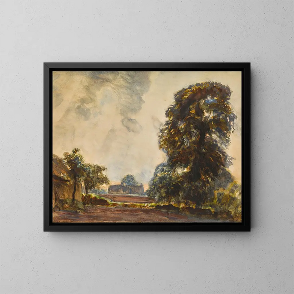 Landscape with Trees - Sir George Clausen — framed artwork on a wall