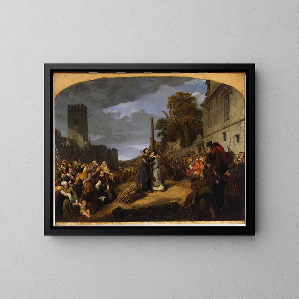 The martyrdom of Ridley and Latimer - Sir George Hayter — framed artwork on a wall