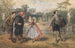 Tussen Malvolio aan het kruis van jarretels - Sir John Gilbert — weergave van het kunstwerk