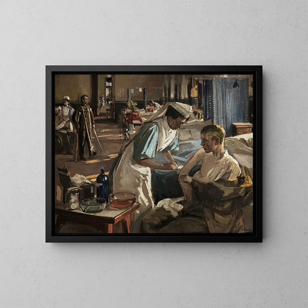 Londen Hospital - Sir John Lavery — ingelijst kunstwerk aan de muur