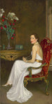 La dame en blanc, vicomtesse Wimborne - Sir John Lavery — weergave van het kunstwerk