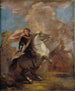 Een officier te paard - Sir Joshua Reynolds — weergave van het kunstwerk
