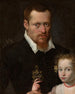 Portret van een man met zijn dochter - Sofonisba Anguissola — weergave van het kunstwerk