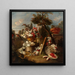 Weelderige bloem- en fruitstilleven in een uitgestrekt landschap - Francesco Lavagna — wandpresentatie van het kunstwerk