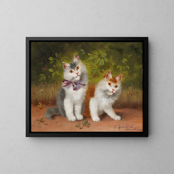 Two kittens - Sophie Sperlich — framed artwork on a wall